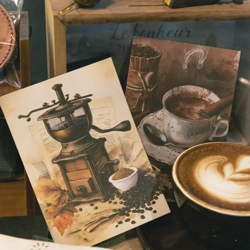 20pcs/lot Cofee Theme Decorative Vintage Stickers