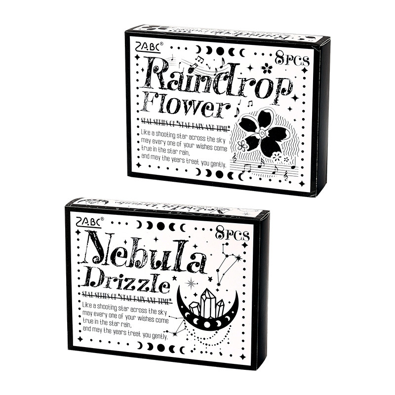 8Pcs/Box Meteor Star Theme Raindrop Theme Wood Stamp Set