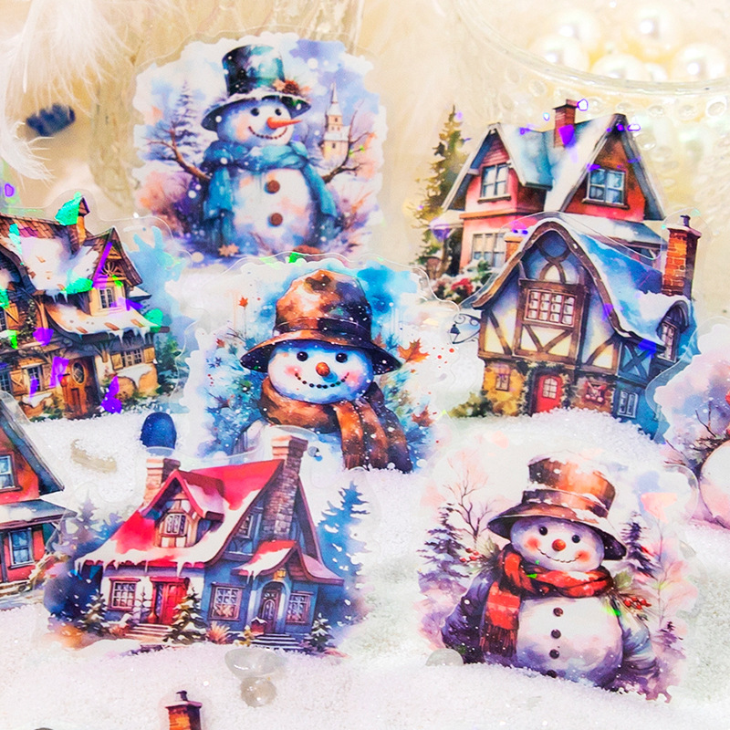 10pcs/pack winter castle theme stickers suitable for scrapbook decoration junk journal crafts