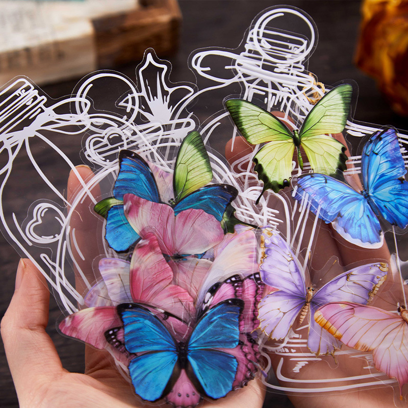 30Pcs/Pack Flower Bottle Theme PET Decorative Stickers