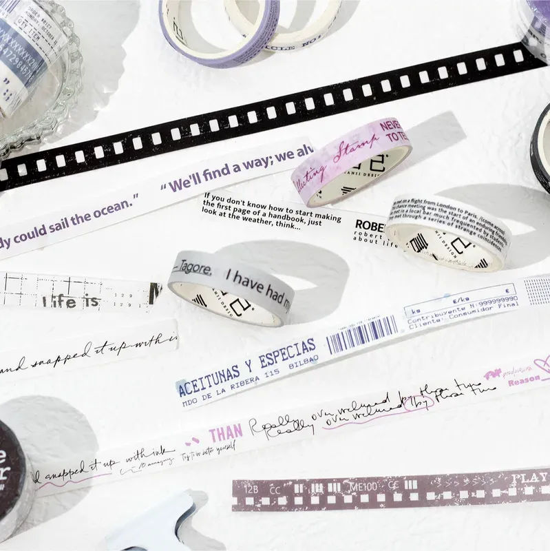 10mm/2m Retro text PET Tape