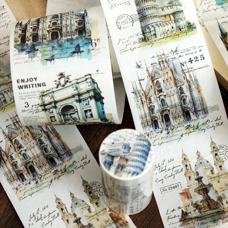75mm*2m PET European architecture Washi Tape