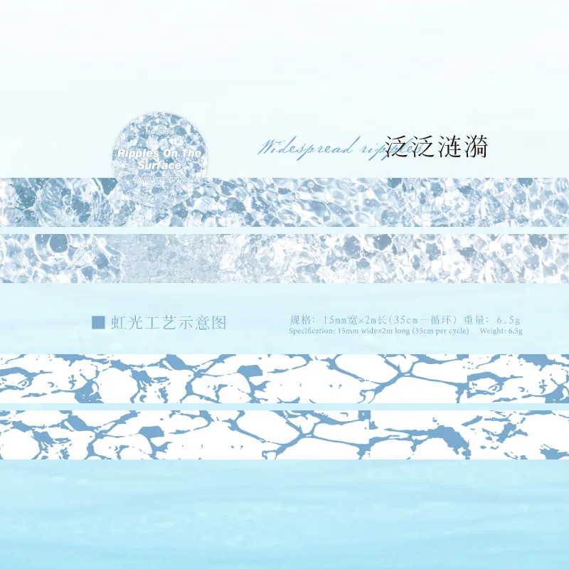 15mm * 2m Water Ripple Theme PET Tape