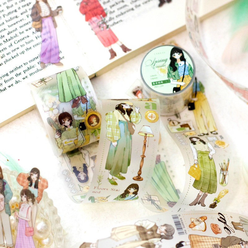 40mm*2m Character matte PET tape suitable for scrapbook decoration crafts junk journal
