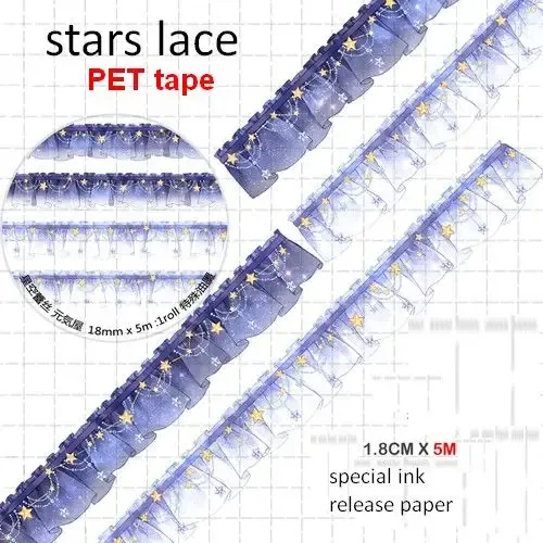 Washi Tape Starry Lace Night Sky Curtain Basic Collection