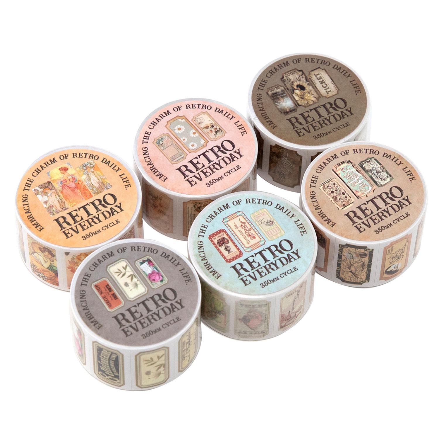 Vintage Label Theme Scrapbook Washi Tape 0.98 inch * 78.74 inch