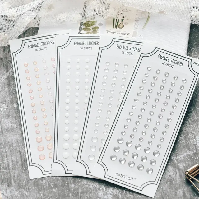 70 Dots Colorful Self-adhesive Enamel Dots Resin Stickers