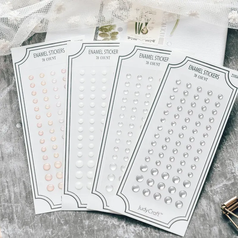 70 Dots Colorful Self-adhesive Enamel Dots Resin Stickers