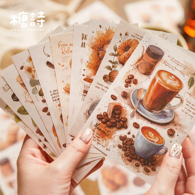 30 Sheets Coffee Theme Material Paper