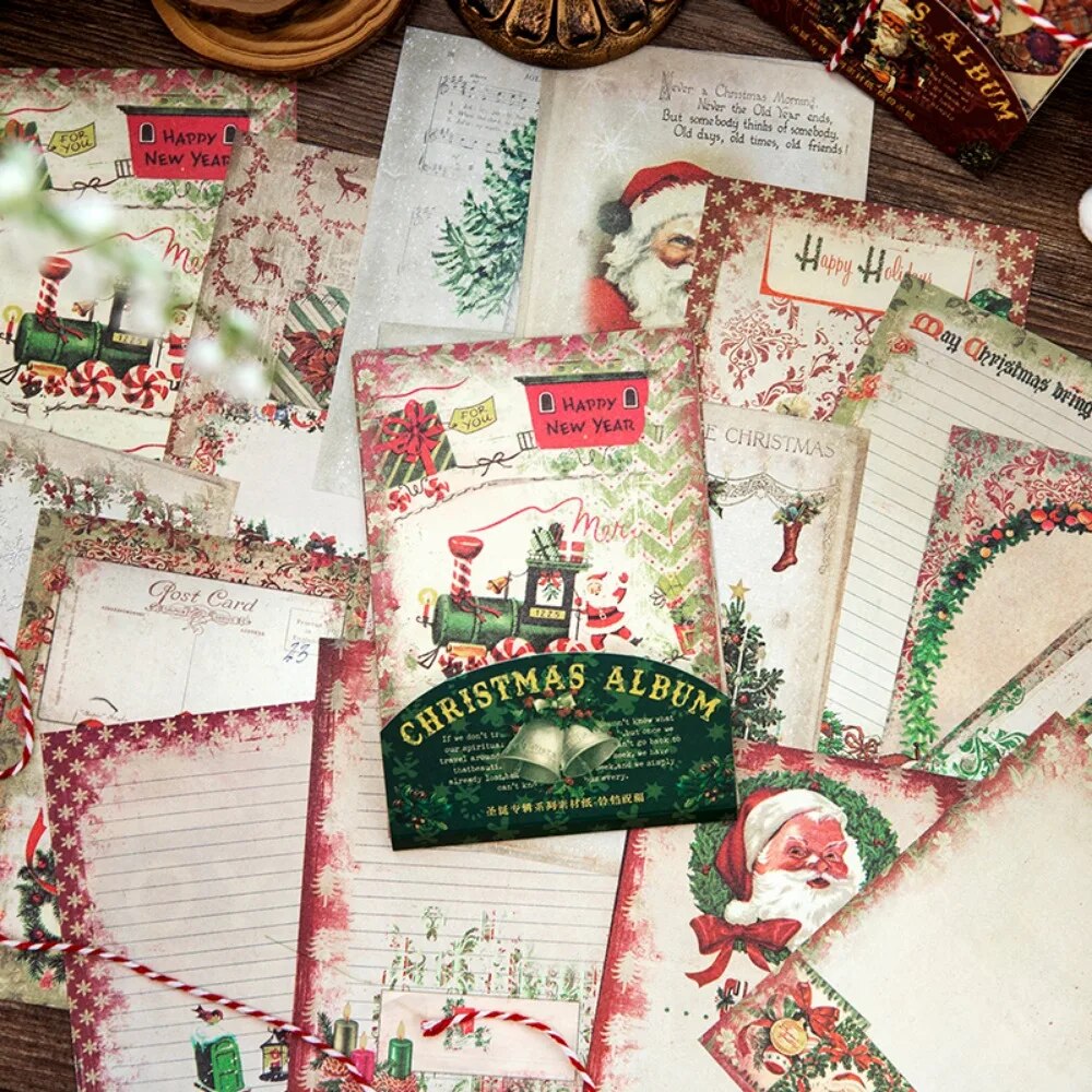30pcs/pack Vintage Christmas Material Paper