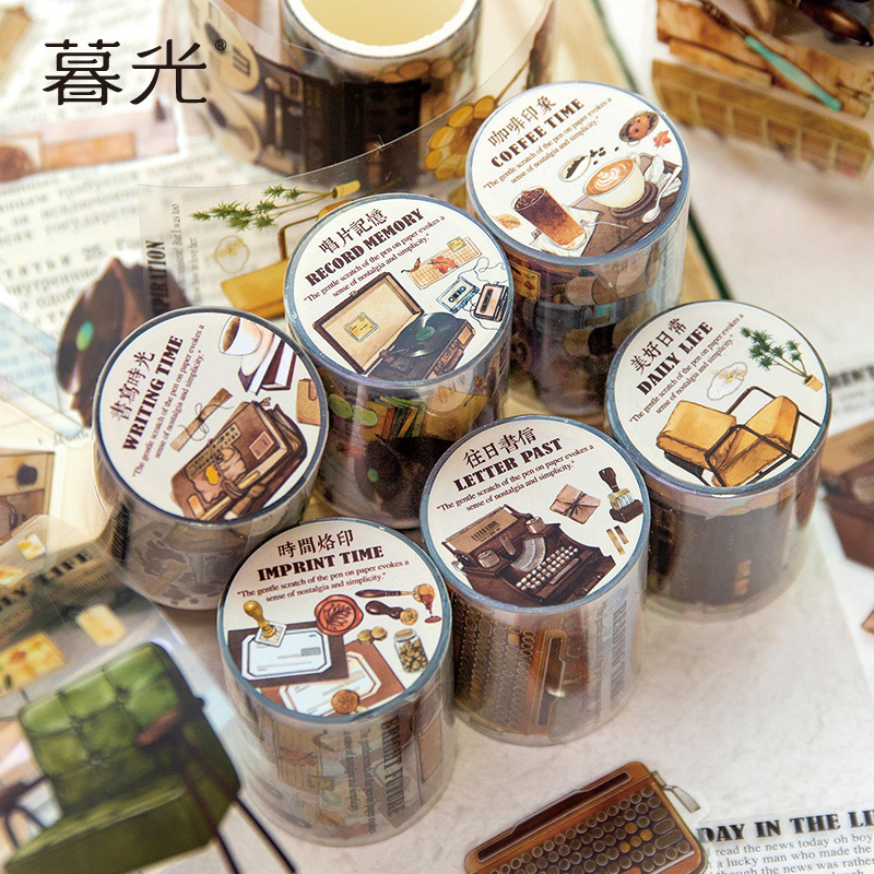 50mm*2m PET tape retro suitable for scrapbook decoration crafts Junk journal