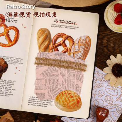14Pcs Baking Theme Bread Elements Material Paper Stickers