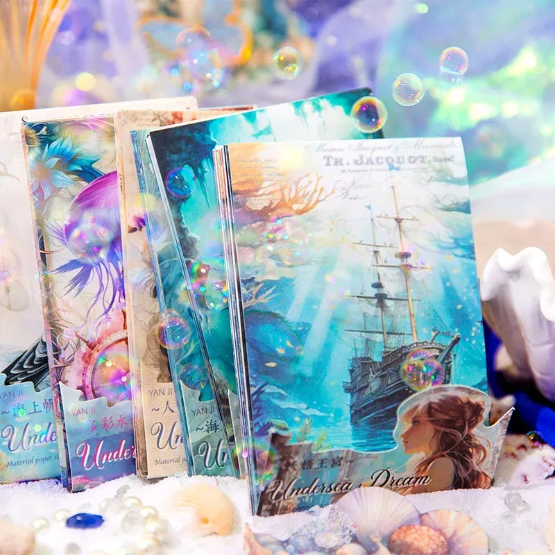 30 Pcs/Pack Undersea Fantasy Castle Series Decorative Paper
