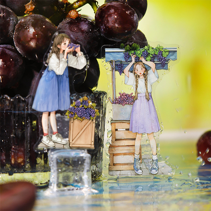 20 Pcs/Pack Fruit Girl Themed PET Stickers