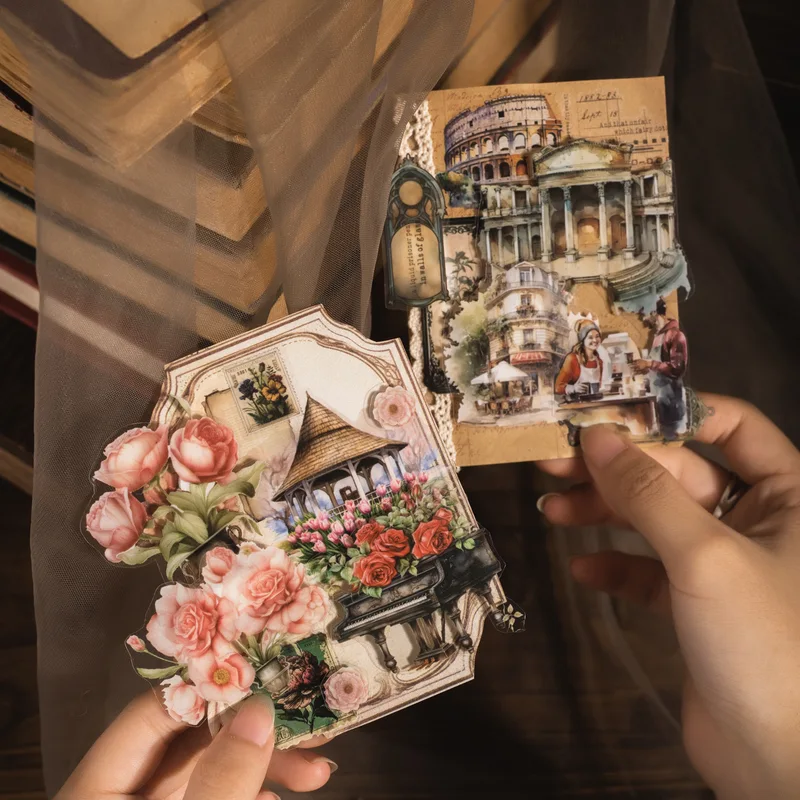 28pcs Vintage Pre-cut PET Stickers