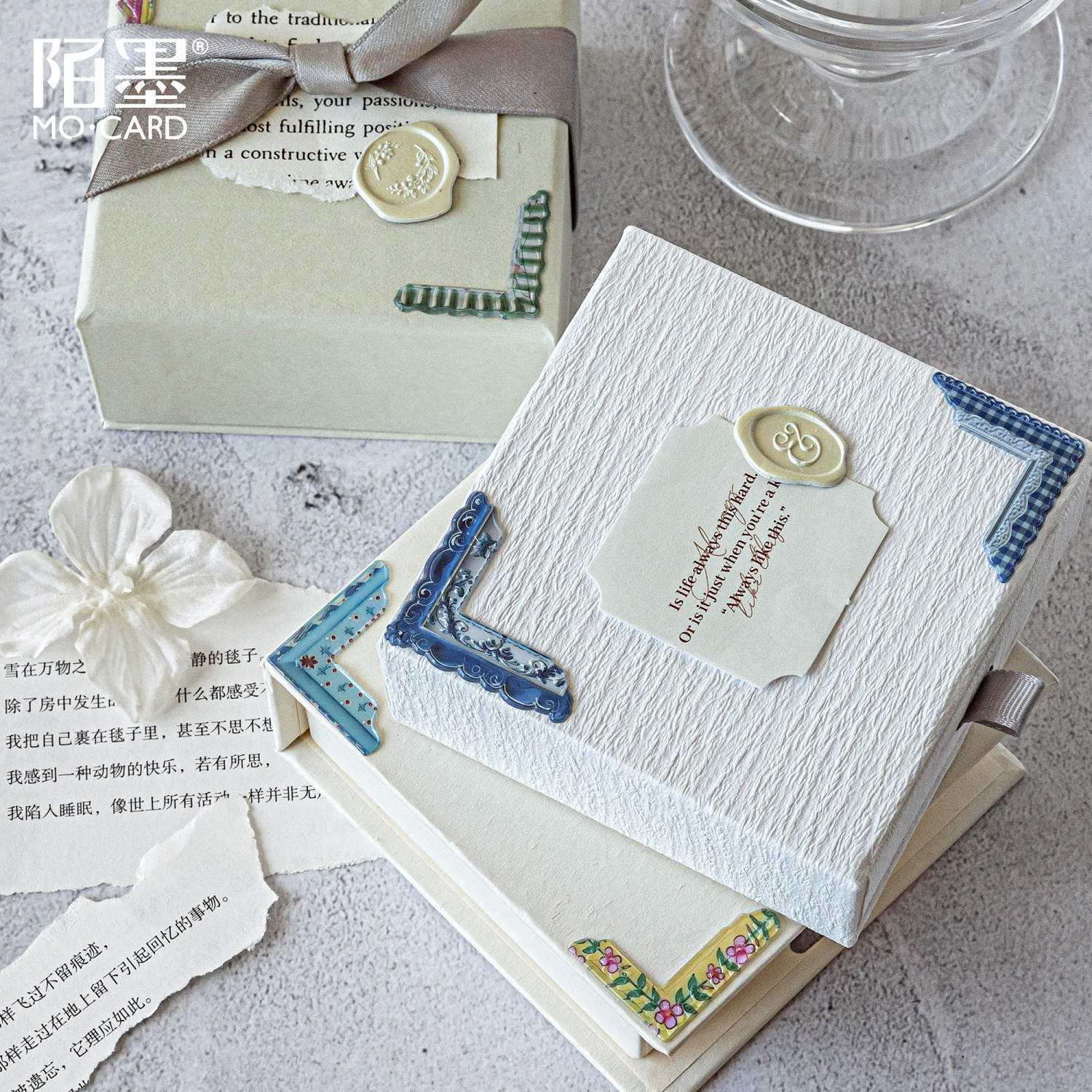 1Pcs/Pack Retro Embossed Frame Epoxy Sticker