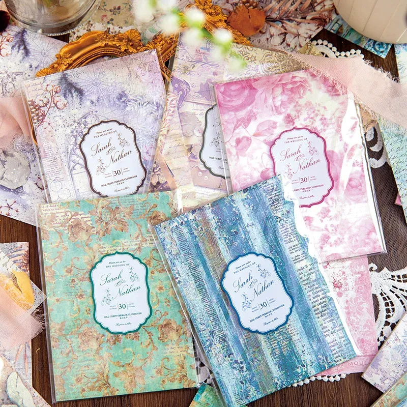 30pcs/lot flower spring Journal Scrapbooking paper