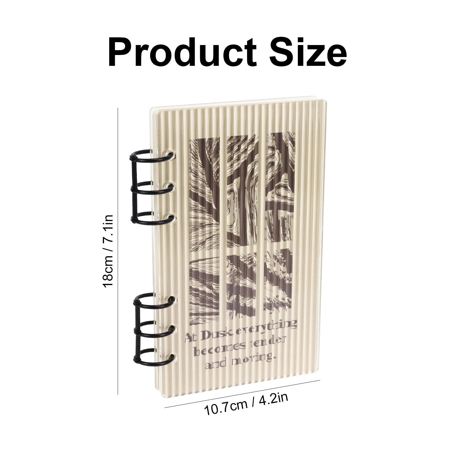 A5 A6 Thick Striped Acrylic Binder with Detachable Cover