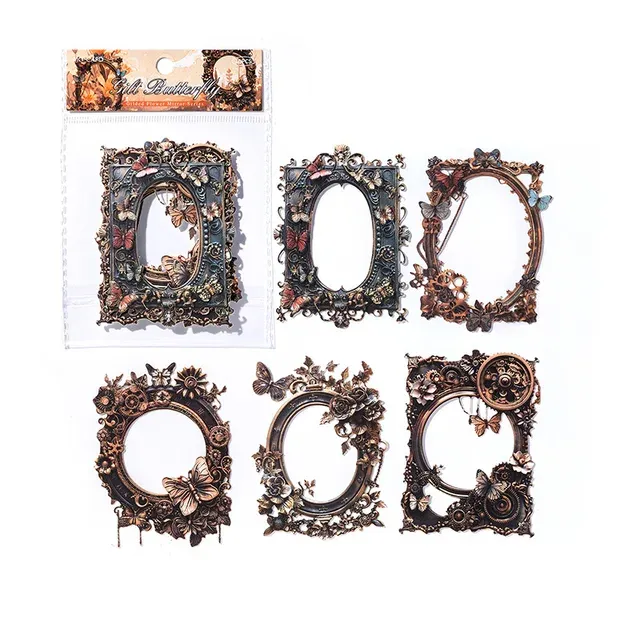 10pcs Baroque Relief Border Card Stock Paper