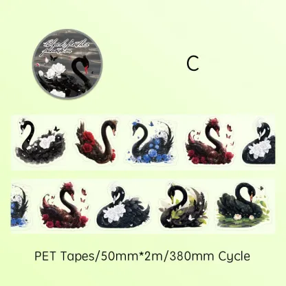 50mm*2m Fantasy Swan Theme PET Tape