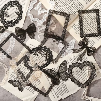 20Pcs/Pack Vintage Lace Frame PET Stickers