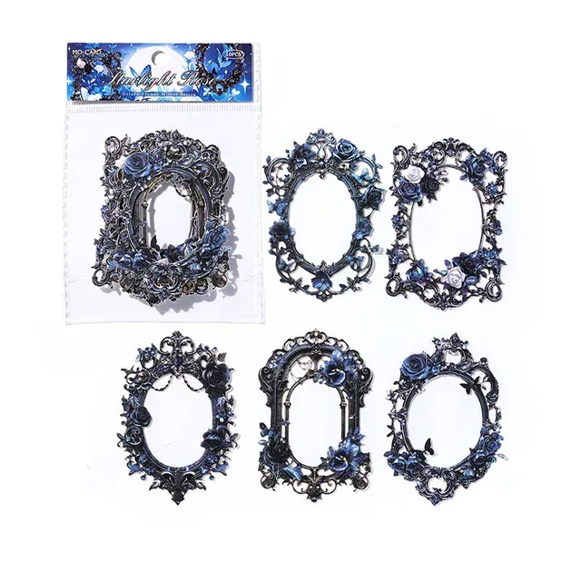 10pcs Baroque Relief Border Card Stock Paper