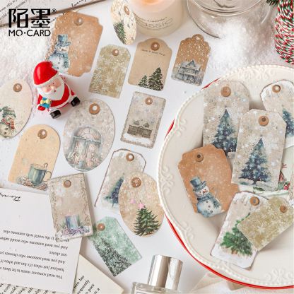30 Pcs/Pack Christmas Themed Kraft Paper Stickers