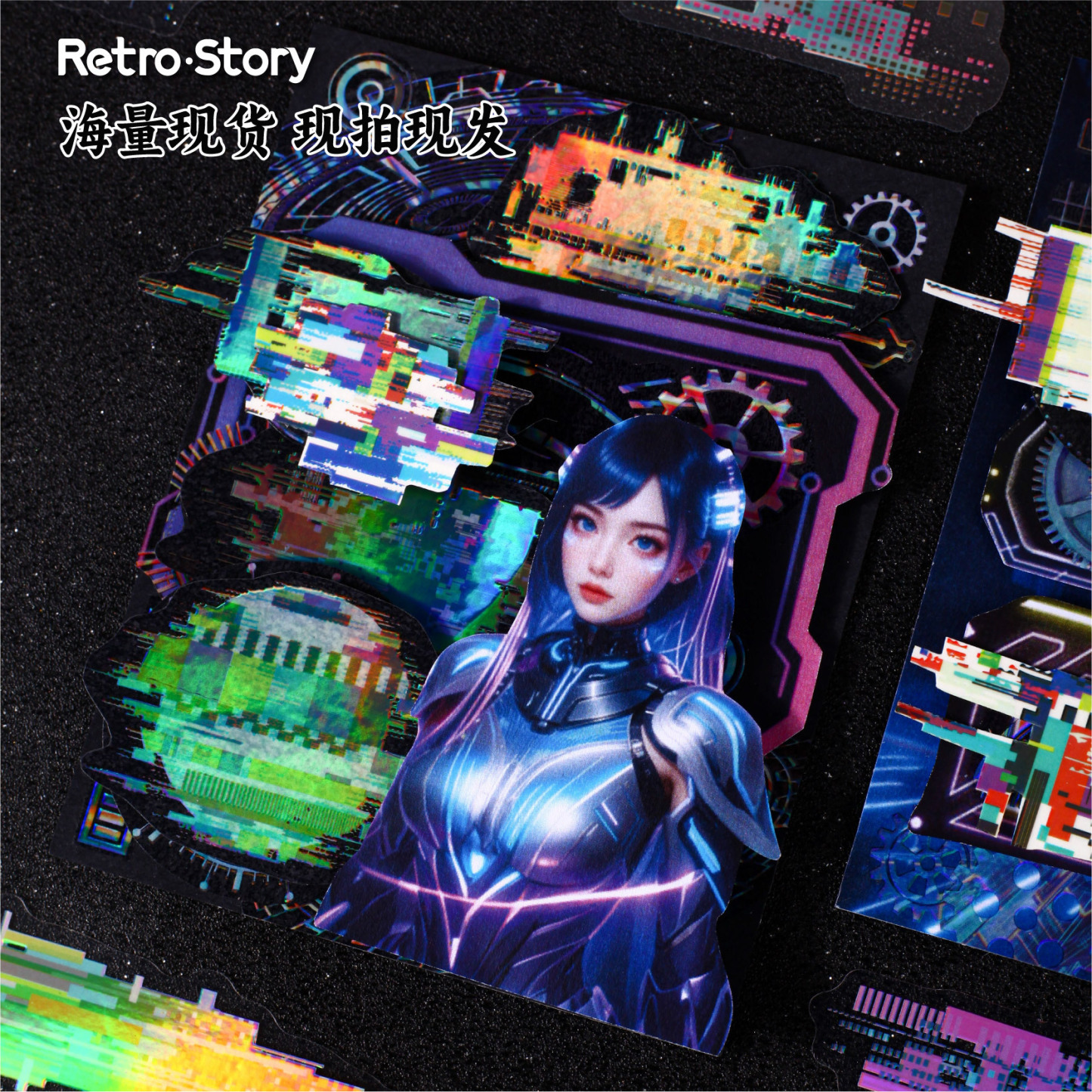 20Pcs Cyberpunk Theme PET Stickers