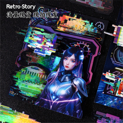 20Pcs Cyberpunk Theme PET Stickers