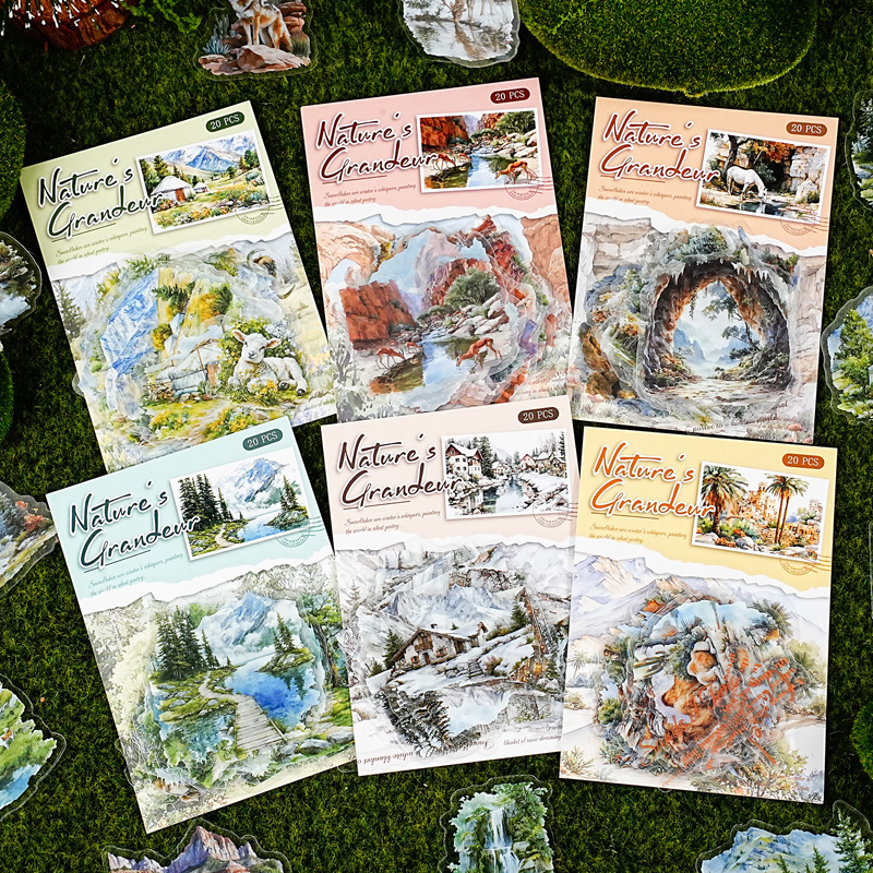 20pcs/Pack Seasonal Landscape Theme PET Stickers