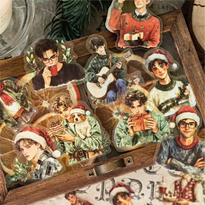 30Pcs/Pack Christmas Themed PET Stickers