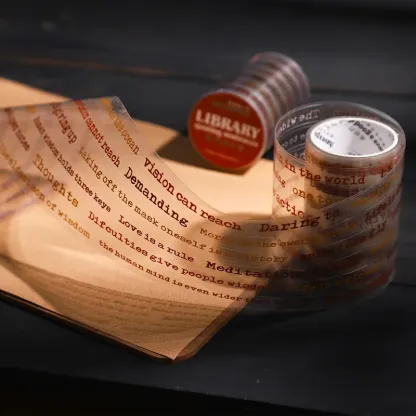 60MM*2M Text Retro Decoration PET Tapes