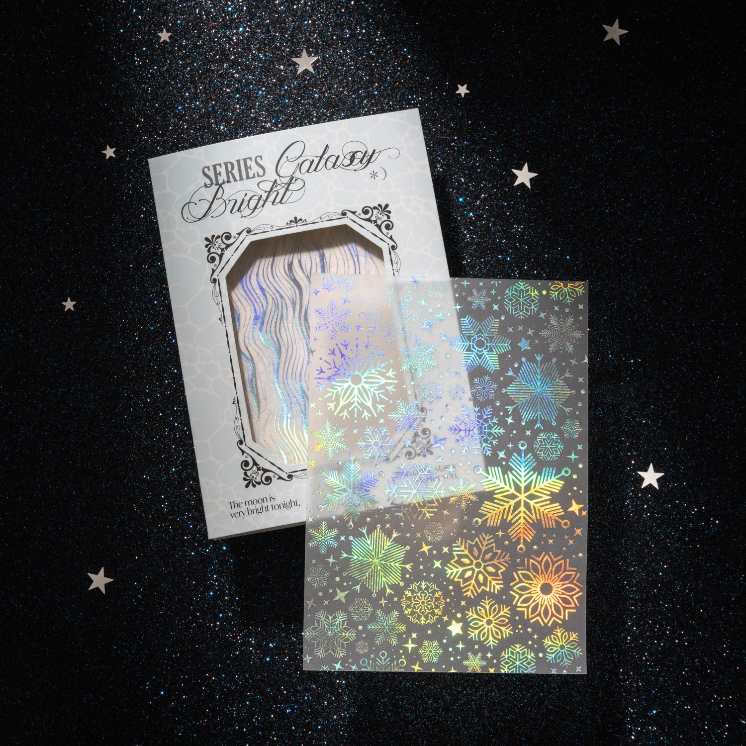 10Pcs/Pack Holographic Constellation Snowflake Theme Material Paper