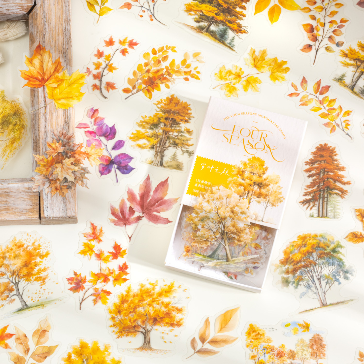 100pcs/Pack Large Quantity Rich Content Pre-Cut Seasonal Plants And Flowers Theme Decoration PET Stickers