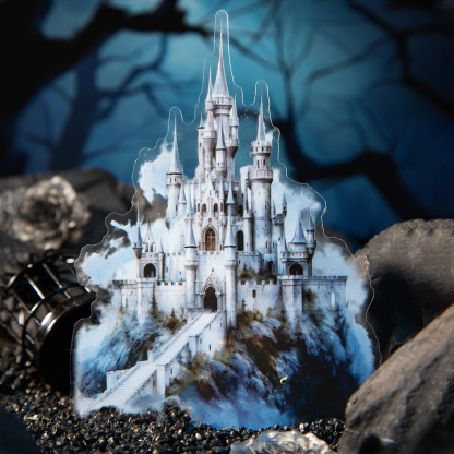 10Pcs/Pack Pre-cut Magic Castle Theme PET Stickers