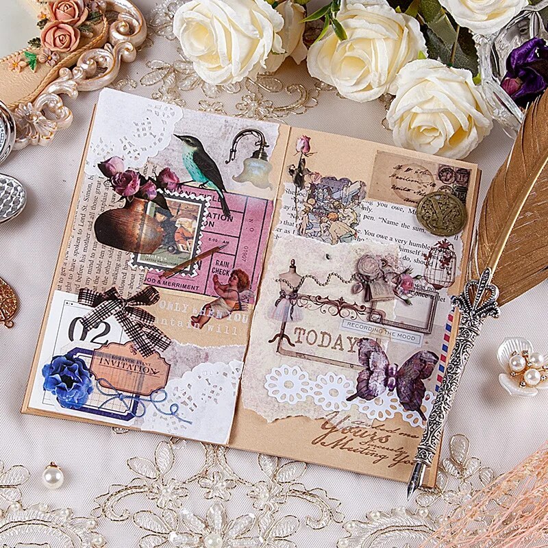 70pcs Stickers European Retro Craft Scrapbooking Stickers