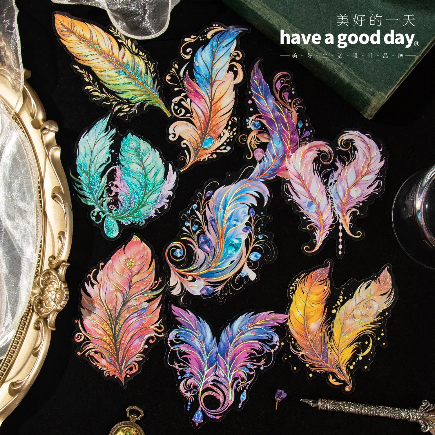 5 Pcs Angel Feather Stickers