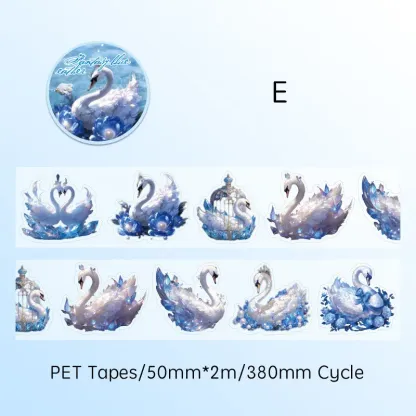 50mm*2m Fantasy Swan Theme PET Tape