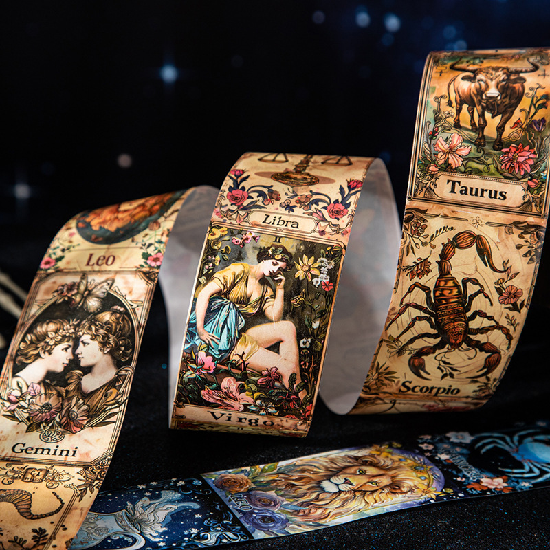 Twelve Zodiac Signs Theme Washi Tape 1.97×78.74 inch