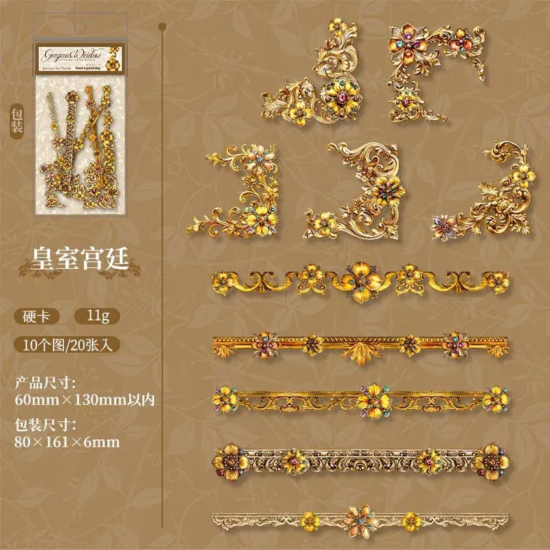 20pcs/1lot vintage Baroque style border material sticker