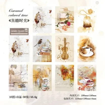 30 Sheets Coffee Theme Material Paper