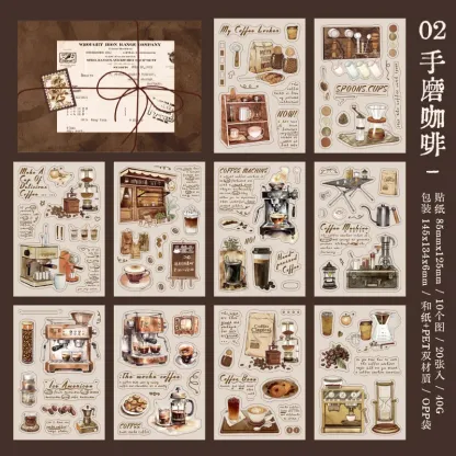 20pcs/1lot Pre-cut Coffee Theme Sticker