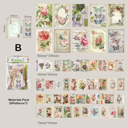 100 pcs/pack Vintage Scrapbook Materials Paper