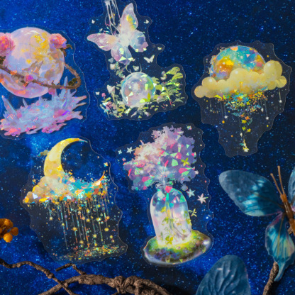 10 Pcs/Pack Forest Theme Shell Light PET Stickers