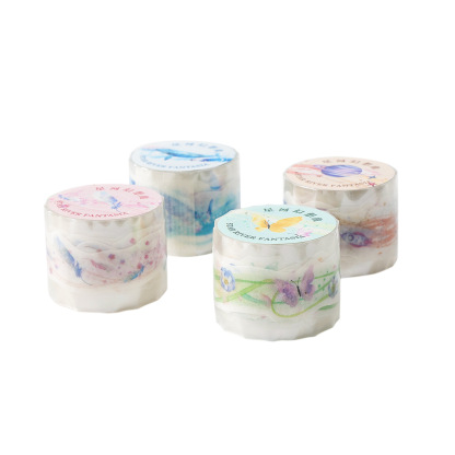 1.30 inch * 78.74 inch Planet sky flowers butterfly flash Glitter Sand Texture Washi Tape