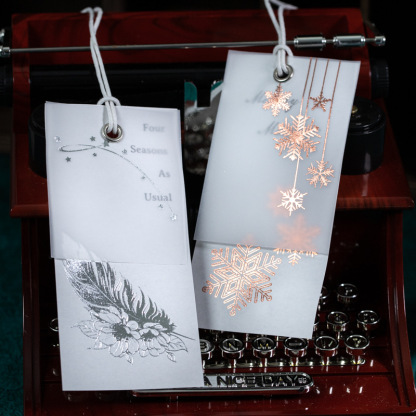 20Pcs/Pack Gold Plated Moon Line Snowflake Element Material Paper