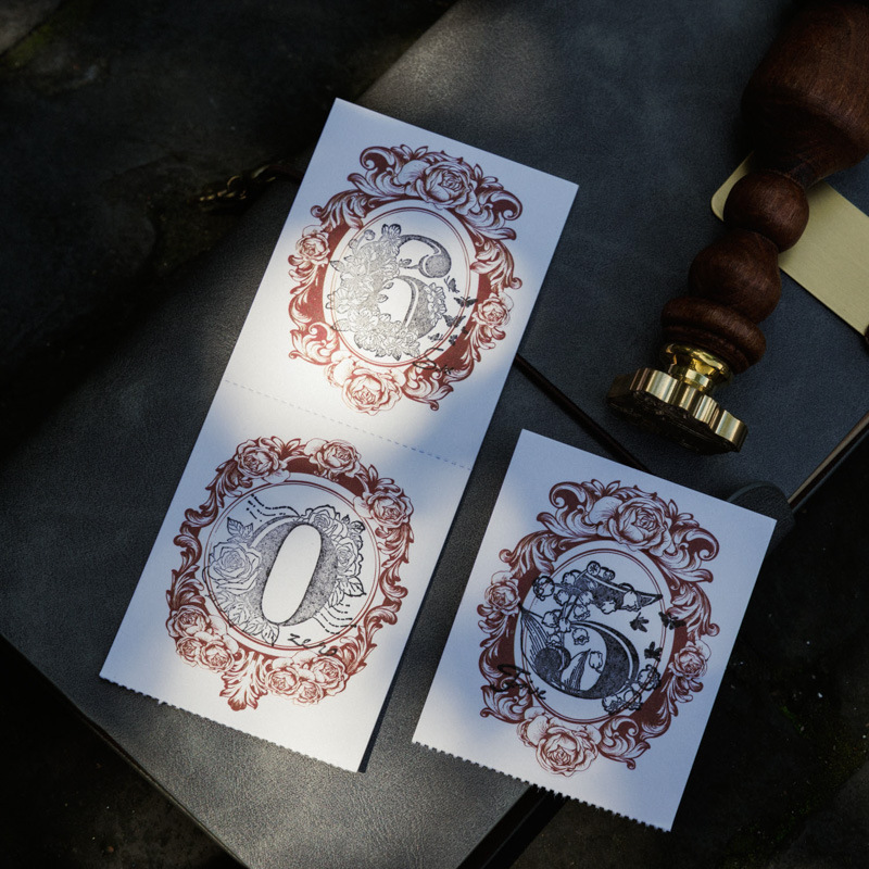 10Pcs Flower Digital Theme Wooden Stamp