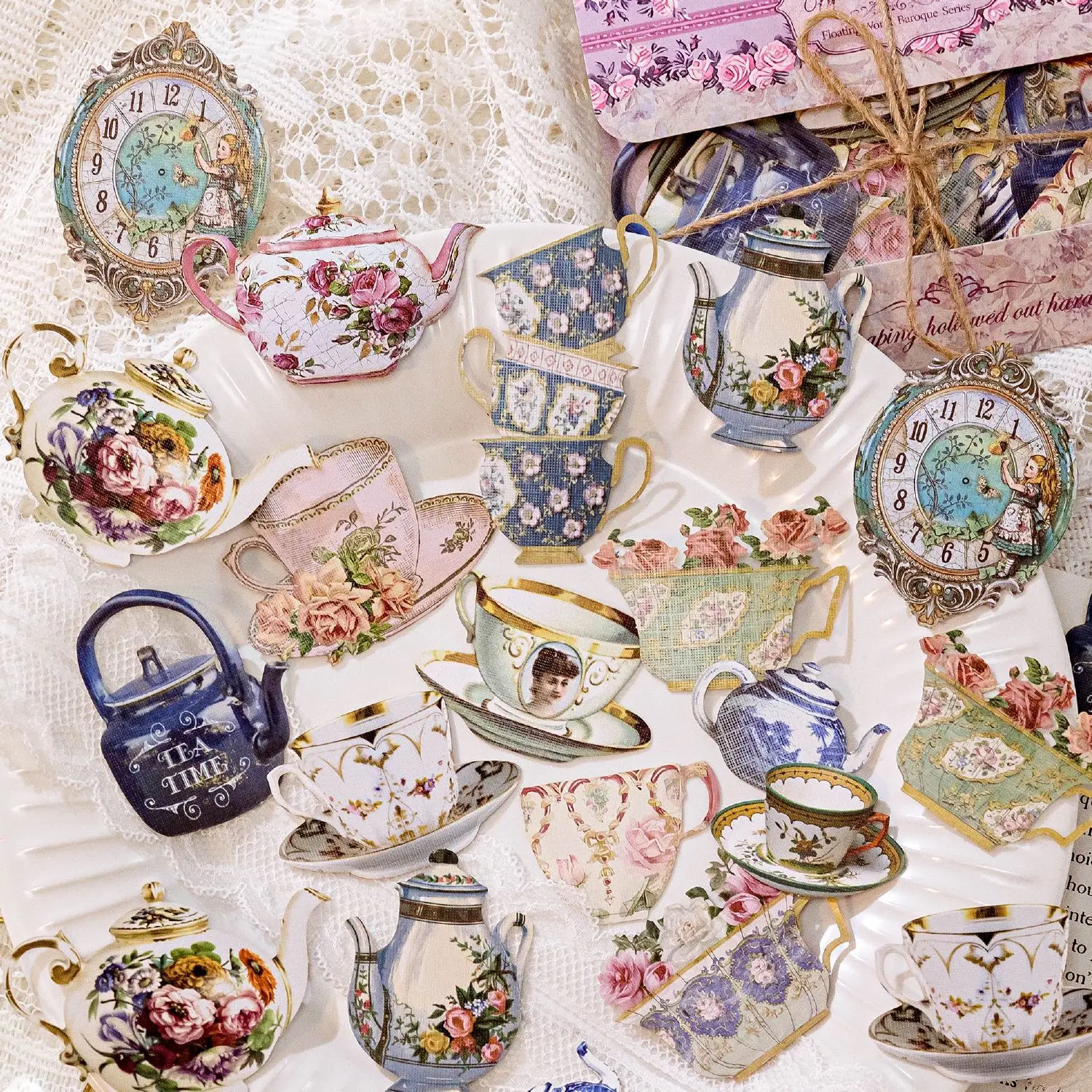 30pcs/1lot Baroque in the Floating World Decorative Mobile Stickers
