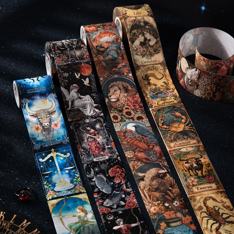 Twelve Zodiac Signs Theme Washi Tape 1.97×78.74 inch