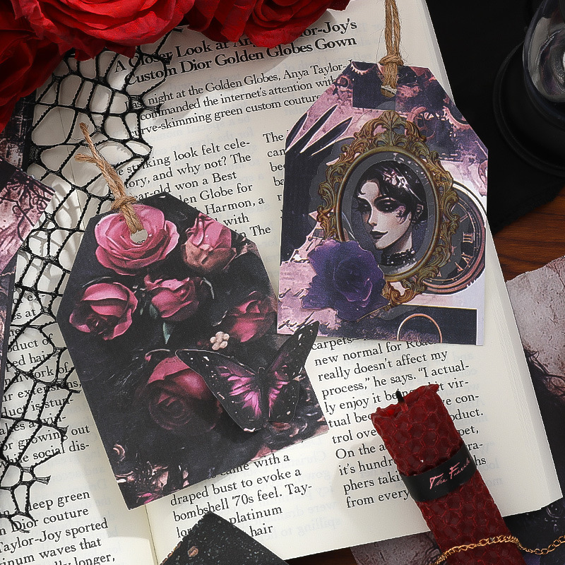50Pcs/Pack Retro Witch Dark Castle Theme Sticker Book Washi&Paper